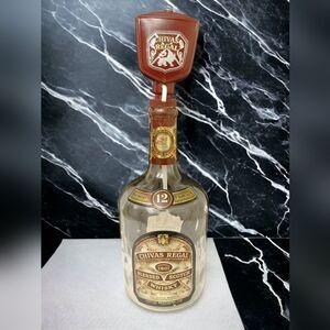 VINTAGE CHIVAS REGAL WHISKY BOTTLE AND PUMP & DISPENSER. RARE FIND.